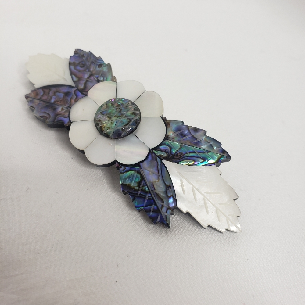 Abalone Flower Decorative Hair Barette